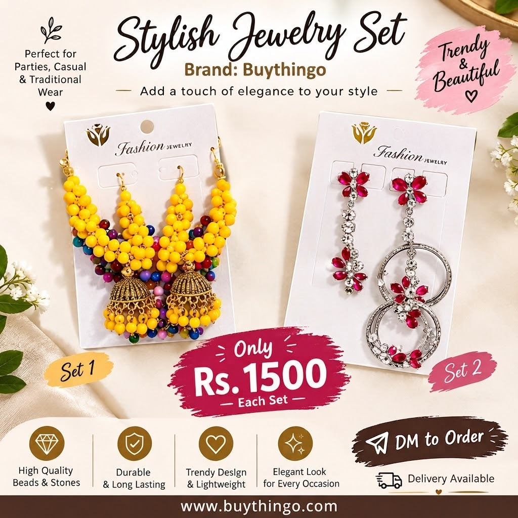 Stylish Jewelry Set for Women | Party & Traditional Wear | Buythingo Pakistan