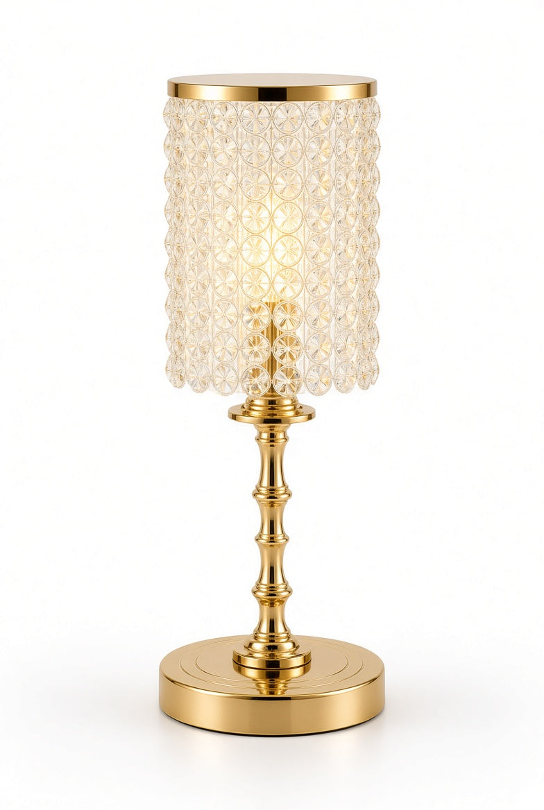 Elegant Gold Crystal Side Table Lamp