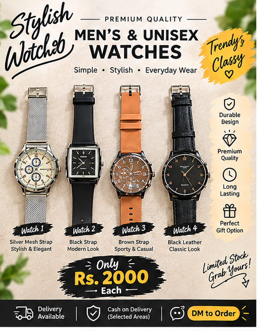 Stylish Men's & Unisex Quartz Watches – Classic & Casual Wristwatch Collection  Copy title